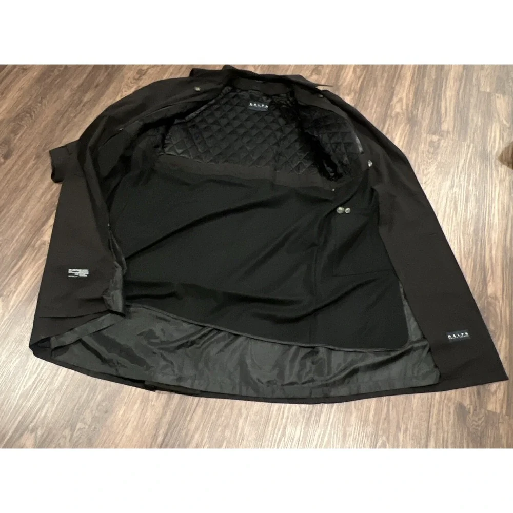 Ralph Lauren men's size 44R Long coat Black Removable liner Without Belt